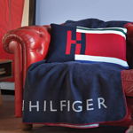 Pled Tommy Hilfiger Grant Deco 150x200cm Albastru Navy, Tommy Hilfiger