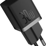 Incarcator retea Baseus GaN5 Mini, 30W, USB-C, Fast Charger, Negru