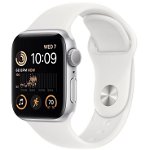 Watch SE2, 40mm Aluminium Silver cu White Sport Band Regular + GPS, Apple