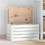 Cutie de depozitare, alb, 59,5x36,5x33 cm, lemn masiv de pin, Casa Practica