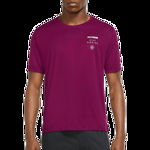 Nike, Tricou cu tehnologie Dri-Fit si decolteu la baza gatului pentru alergare Division Miler, Violet pruna, XL
