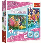 Trefl - Puzzle personaje Minunata lume a printeselor , Puzzle Copii , 2 in 1, Cu joc de memorie, piese 78