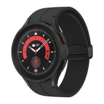 Smartwatch Samsung Galaxy Watch 5 Pro SM-R925 4G LTE, Procesor Exynos W920, ecran 1.4inch, 1.5GB RAM, 16GB Flash, Bluetooth 5.2, Carcasa Titan, 45mm, Bratara silicon, Waterproof 5ATM (Negru), Samsung