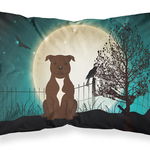 Caroline`s Treasures Halloween Înfricoșător Staffordshire Bull Terrier Ciocolată Fabric Standard Pillowcase Mltcl, 