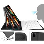 Husa cu tastatura Tech-Protect Smartcase Pen compatibila cu iPad Pro 11 inch 2020/2021/2022 Black, TECH-PROTECT