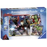 Ravensburger - Puzzle Razbunatorii, 3x49 piese