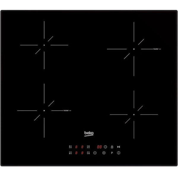 Plita incorporabila Beko HII6442TBO, 4 zone de inductie, 9 trepte putere, Oprire automata, Child Lock, Timer, Functie Power Management, Negru