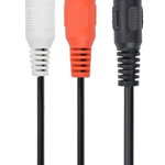 Cablu audio jack 3.5mm 3 pini tata la 2 x RCA tata, Gembird, lungime 1.5 m, negru, Gembird