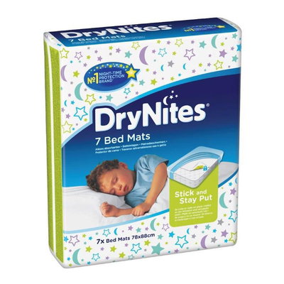 Protectie pentru pat DryNites Bed Mats, 7 bucati, Huggies