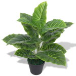 vidaXL Изкуствено растение трилистник със саксия, 45 см, зелено, vidaXL
