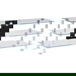 vidaXL Stativ TV, transparent, 90x40x40 cm, sticlă securizată