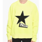 Palm Angels Embroidered Rockstar Cotton Sweatshirt Yellow, Palm Angels