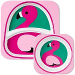 Skip Hop Set farfurie & bol Zoo - Flamingo