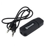 Receptor USB car kit auto audio Bluetooth cu capac si cablu audio 3.5mm, negru, krasscom