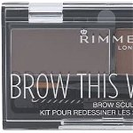 Kit pentru sprancene Rimmel London Brow This Way 002 Medium Brown, 2.4 g, Rimmel