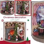 Decoratiune luminoasa Book w Santa standing , 30.5x19x24.5 cm, poliston, muliticolor, Excellent Houseware