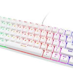 Tastatura gaming mecanica mini DELTACO GAMING WK85R, iluminare RGB, red switch, alb