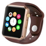 Ceas smartwatch techstar® a1, bluetooth, compatibil sim si microsd, maro