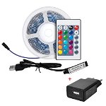 BroadLink Pachet banda LED + Adaptor, 3m, Aplicatie, Control vocal, Telecomanda