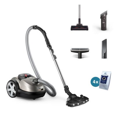 Aspirator cu sac Philips XD8152/12, 900W,	77 dB, Gri