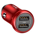 Incarcator Auto Baseus Gentleman 4.8A Dual USB Red