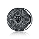 Talisman din argint Black Hearted Biscuit, EdenBoutique