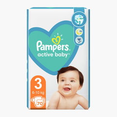 Scutece Pampers Active Baby Jumbo Pack, Marimea 3, 6kg-10kg, 70 buc
