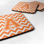 Caroline`s Treasures Carolines Comori CJ1046-AFC Scrisoare A Chevron Orange și White Foam Coaster S Alb 3 1/2 x 3 1/2, 