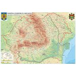 Harta fizica si administrativa a Romaniei si Republicii Moldova 43 x 30 cm, proiectie 3D