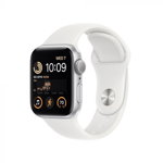 Smartwatch Apple Watch SE GPS + Cellular 44mm Carcasa Silver Aluminium Bratara White Sport, Apple
