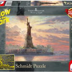 Puzzle fosforescent Schmidt - Thomas Kinkade: Statue of Liberty at Dusk, 1.000 piese (59498), Schmidt