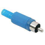 Mufa RCA tata executie din plastic albastru, OEM