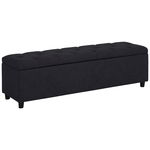 Banca cu spatiu de depozitare Goronna Home Affaire, MDF/poliester, negru, 140 x 40 x 41,5 cm, Otto