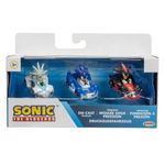 Set 3 figurine cu masinute din metal 6cm Nintendo Sonic S2, Jakks