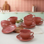 Set pentru ceai, Keramika, 275KRM1530, Ceramica, Portocaliu, Keramika