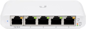 Switch Gigabit 5 porturi WAN, cu alimentare PoE, Ubiquiti USW-FLEX-MINI, Ubiquiti