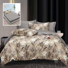 Lenjerie de pat elegance 6 piese cu cearsaf (lec13),