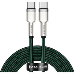 Cablu Date si Incarcare USB-C - USB-C Baseus Cafule Metal Series, 100W, 2m, Verde CATJK-D06, Baseus