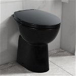 Vas WC fără ramă închidere silențioasă, + 7 cm, negru, ceramică, Casa Practica