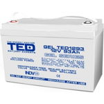 Acumulator 12V GEL Deep Cycle Solar, Dimensiuni 305 x 167 x 208 mm, Baterie 12V 93Ah M8, TED Electric TED003485 A0061962, TED Electric