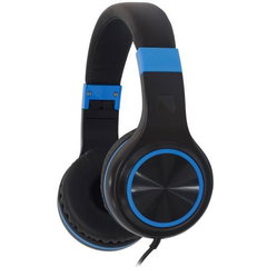 Casti cu micr. Spacer Pearl Blue, cu fir, multimedia,  2x Jack 3.5mm, microfon pe fir, driver 40mm