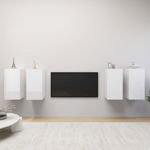 vidaXL Dulap TV, 4 buc, alb extralucios, 30,5x30x60 cm, lemn prelucrat, vidaXL