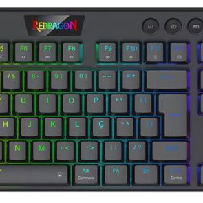 Tastatura gaming mecanica Bluetooth cu fir si wireless Redragon Horus Pro Neagra iluminare RGB switch-uri rosii K618RGB-PRO_RD
