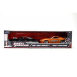 Set 2 masini metalice - Fast and Furious - Dodge & Brian's Toyota | Jada Toys, Jada Toys