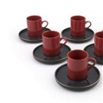 Set cești de cafea, Roșu, 30x10x20 cm, Dynasty