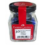 Cartuse Cerneala Faber-Castell, mici, albastre (30 buc/ borcan)