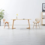 Set scaune de bucatarie 2 buc vidaXL, crem, piele ecologica si lemn curbat, 50 x 50 x 81 cm, 16.94 kg