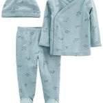 Carter's Set 3 piese pantaloni bluza si caciulita Dinozauri