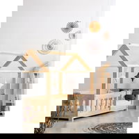 Pat pentru copii în formă de căsuță din lemn de pin 70x160 cm Mila MBP - Adeko, Adeko