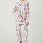 Medicine pijamale de bumbac femei, culoarea bej, bumbac, Medicine